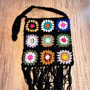 Boho Purse Crochet Multicolor Purse Fringe Bag NEW FAST SHIP Travel Bag